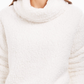 Style & Co Women's Sherpa Cowl Neck Sweater White Size XX-Large