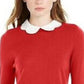 Maison Jules Women's Scalloped-Neck Layered-Look Sweater Bright Red Size Large