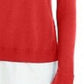 Maison Jules Women's Scalloped-Neck Layered-Look Sweater Bright Red Size Large