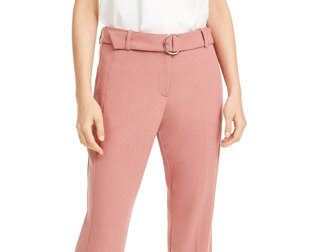 Alfani Women's Belted Straight-Leg Pants Pink Size 6