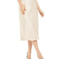 Alfani Women's Satin Jacquard Midi Skirt Beige Size 14