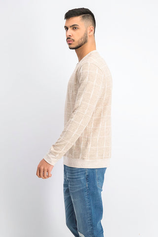 Alfani Men's Jacquard Grid Sweatshirt Brown Size XX-Large