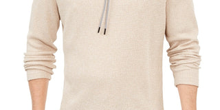 Alfani Men's Funnel Neck Hooded Sweatshirt Brown Size Small