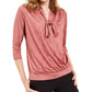 Alfani Women's Tie Neck Surplice Top Pink Size Medium