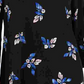 Charter Club Women's Floral Pintucked Top Black Size Petite X-Large