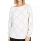 Charter Club Women's Plaid Knit Top White Size Large