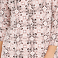 Charter Club Women's 3/4 Sleeve Printed Polo Top  Pink Size X-Small