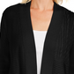 Charter Club Women's Patchwork Cardigan Black Size Medium