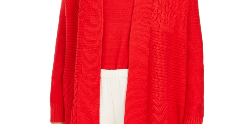 Charter Club Women's Patchwork Cardigan Red Size X-Small