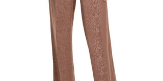 Alfani Women's Snake-Embossed Wide-Leg Pants Brown Size 2 Petite