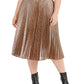 Alfani Women's Plus Pleated Metallic Midi Skirt Brown Size 2X