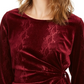 Alfani Women's Snakeskin Print Side Tie Velvet Top  Wine Size XX-Large
