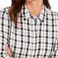 Charter Club Women's Cotton Plaid Shirt White Size X-Large