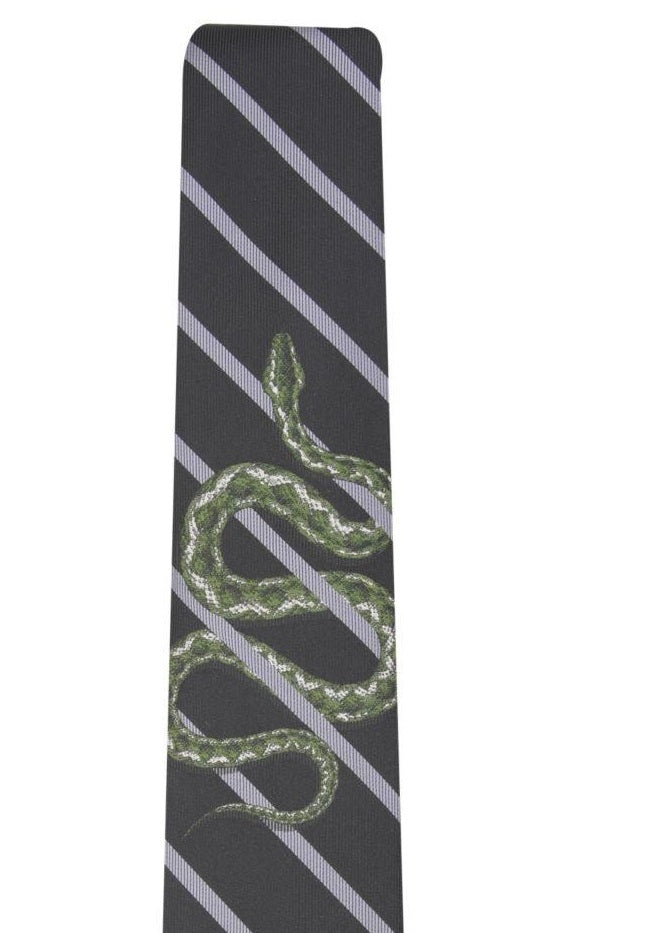 INC International Concepts Men's Stripe & Coiled Snake Skinny Tie Navy Size Regular