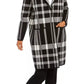 Charter Club Women's Plaid Coatigan Jacket  Black Size Medium