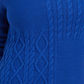 Charter Club Women's Patchwork-Stitch Asymmetrical-Collar Sweater Blue Size X- Small