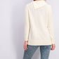 Charter Club Women's Patchwork-Stitch Asymmetrical-Collar Sweater Natural Size Large