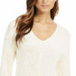 Charter Club Women's Beige Printed Long Sleeve V Neck Blouse Natural Size Petite Small