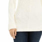 Charter Club Women's Beige Printed Long Sleeve V Neck Blouse Natural Size Petite Small