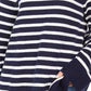 Charter Club Women's Striped Mockneck Sweater  Blue Size Medium