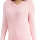 Charter Club Women's V Neck Sweater Pink Size Medium
