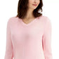 Charter Club Women's V Neck Sweater Pink Size Small