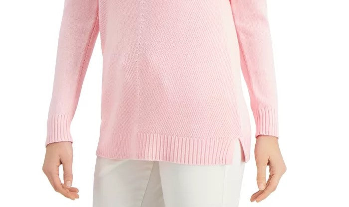 Charter Club Women's V Neck Sweater Pink Size Small