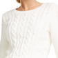 Maison Jules Women's Imitation-Pearl Cable-Knit Sweater White Size X-Large