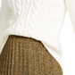 Maison Jules Women's Imitation-Pearl Cable-Knit Sweater White Size X-Large