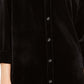 Charter Club Women's Button-Down Velvet Shirt Black Size Small