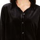 Charter Club Women's Button Down Velvet Shirt Black Size XX-Large