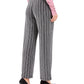 JM Collection Women's Metallic Textured Pull On Pants Black Size Large