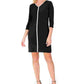 JM Collection Women's V Neck Short Body Con Evening Dress Black Size Petite Small