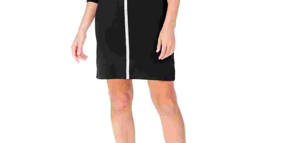 JM Collection Women's V Neck Short Body Con Evening Dress Black Size Petite Small