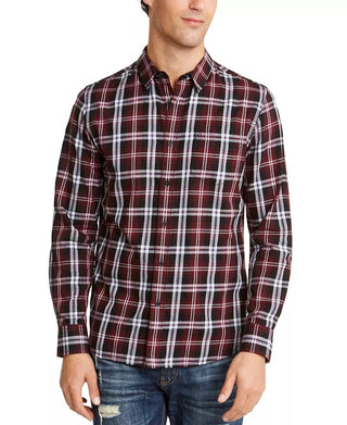 American Rag Men's Gabe Plaid Shirt Red Size Medium