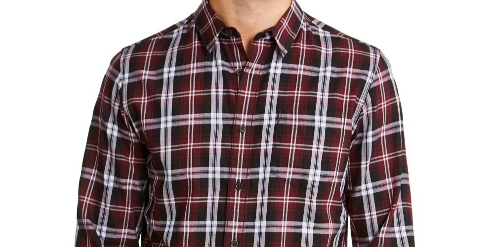 American Rag Men's Gabe Plaid Shirt Red Size X-Large