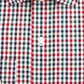 Club Room Men's Dress Shirt Green Holiday Gingham Check Red Size 17.5X32X33