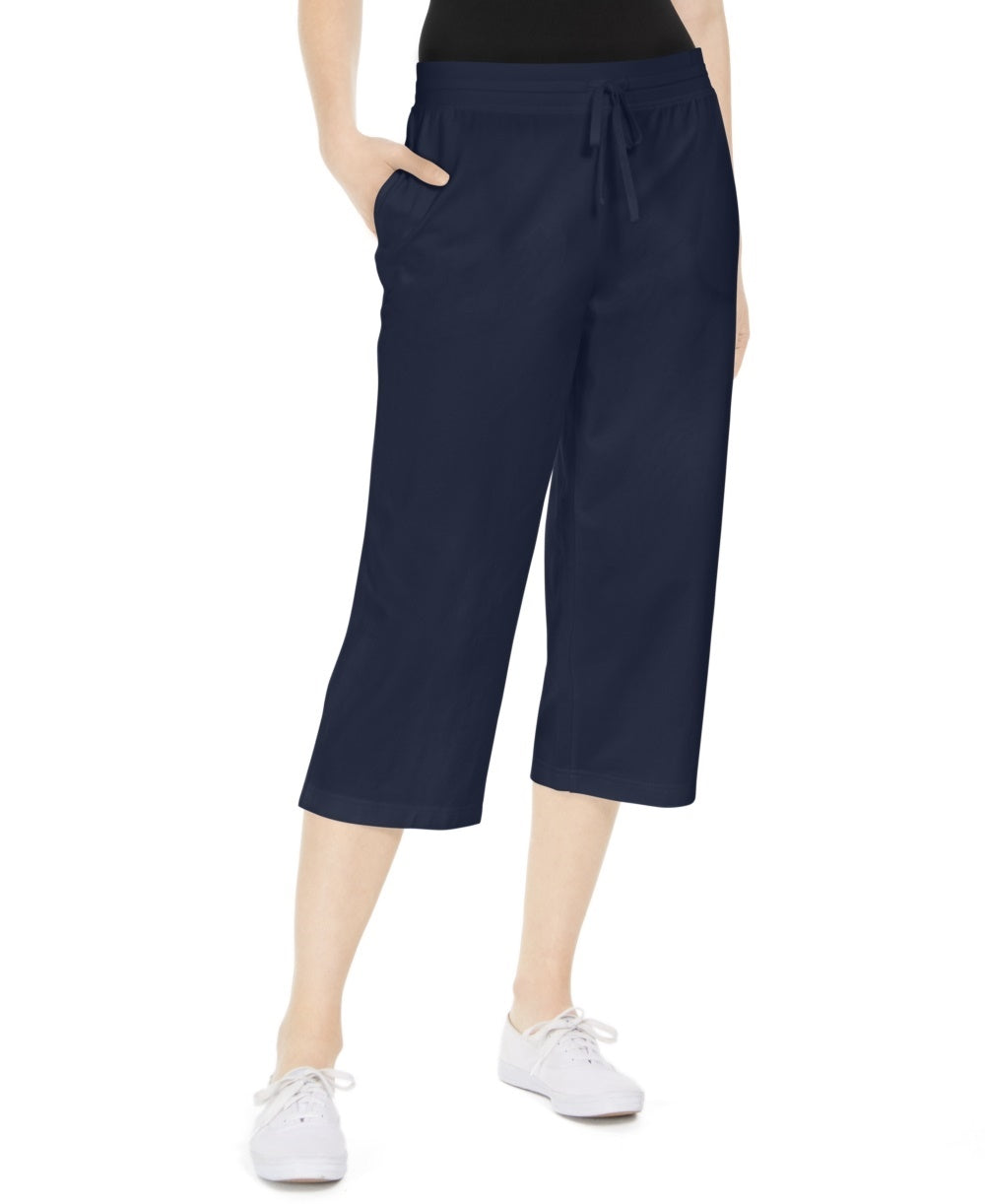 Karen Scott Women's Knit Capri Pants Navy Size Small