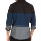 Alfani Men's Classic Fit Colorblocked Ombre Stripe Shirt Navy Size Large