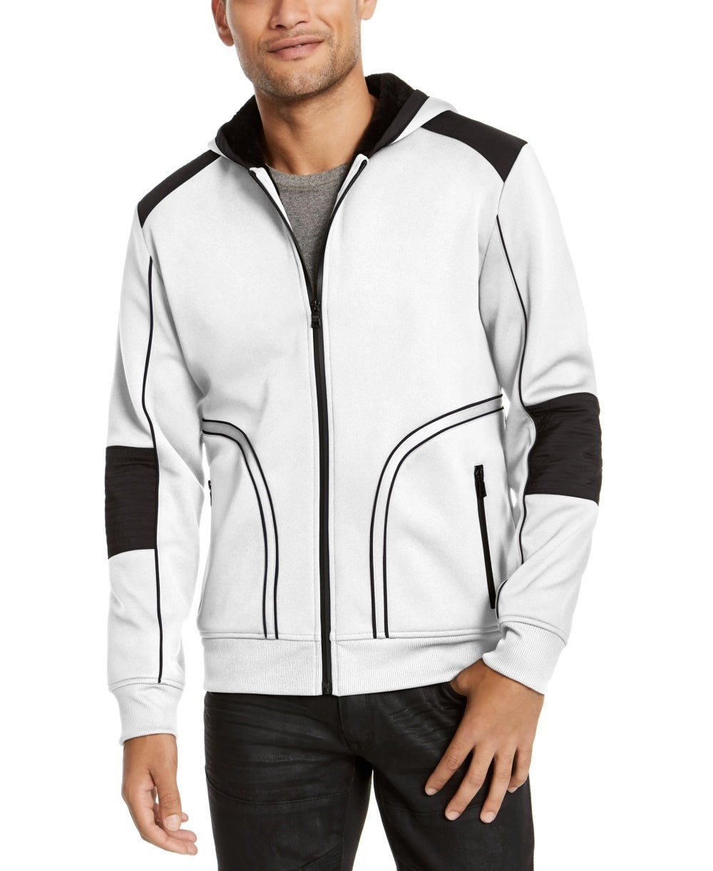 INC International Concepts Men's Overbound Hooded Jacket White Size XXX-Large