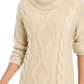Charter Club Women's Cowl Neck Cable Knit Glitter Sweater Black Size X-Small