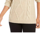 Charter Club Women's Cowl Neck Cable Knit Glitter Sweater Black Size X-Small