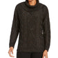 Charter Club Women's Black Glitter Long Sleeve Turtle Neck Sweater Black Size Petite Medium