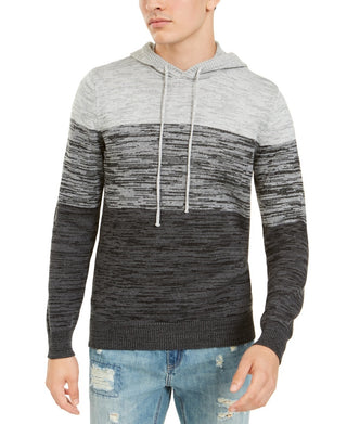 American Rag Men's Sweater Colorblock Space Dye Knit Hoodie Gray Size XX-Large