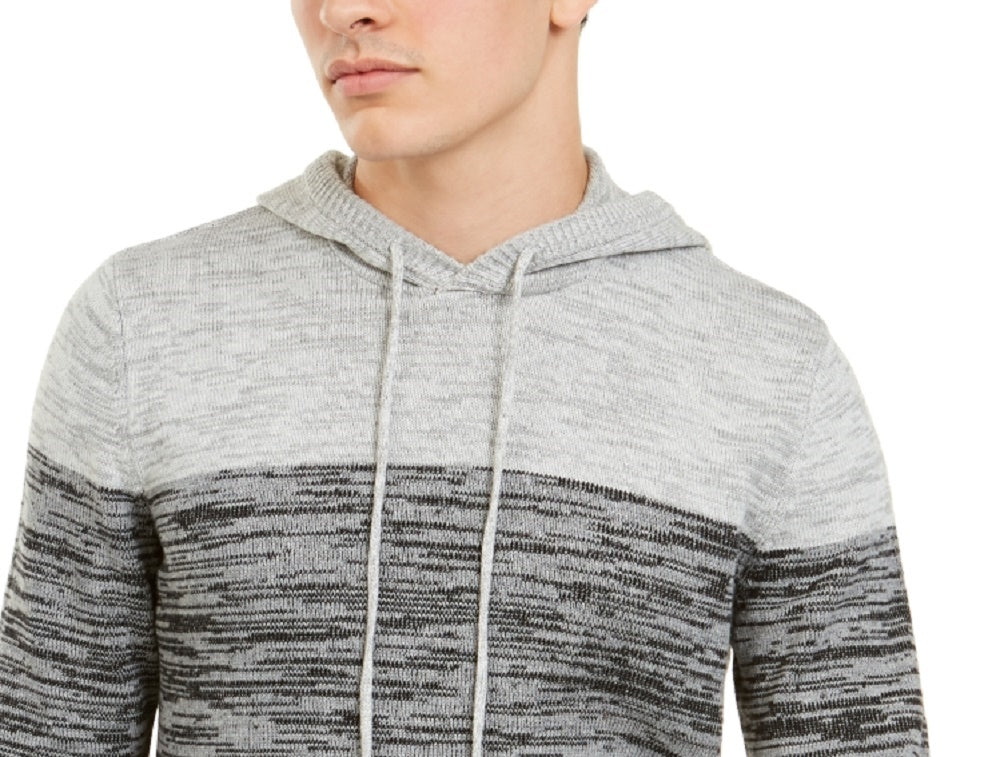 American Rag Men's Sweater Colorblock Space Dye Knit Hoodie Gray Size XX-Large
