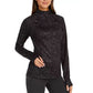 Ideology Women's Printed Quarter Zip Black Size XX-Large