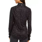 Ideology Women's Printed Quarter Zip Black Size XX-Large