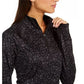 Ideology Women's Printed Quarter Zip Black Size XX-Large