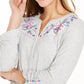 Style & Co Women's Embroidered Top Gray Size Extra Small
