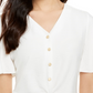 Alfani Women's Flutter Sleeve Top White Size Small